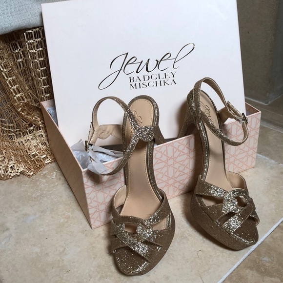Badgley Mischka Glitter Heels- Size 7.5 - Picture 3 of 7